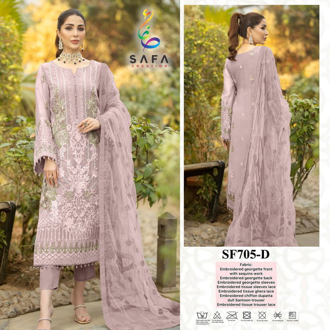 SF PK 705 Safa Embroidery Georgette Pakistani Suits Wholesale Price In Surat